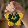 Handmade Crochet Butterfly Keychain 6cm Cute Bag Charm Gift-6cm