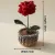 Handmade Crochet Red Rose Mini Pot Décor 10cm x 5cm | Cute Floral Table Decoration