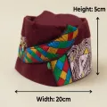 Uttarakhandi Traditional Maroon Topi | Pahadi Cap 20x5 cm