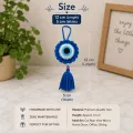 Handmade Crochet Evil Eye Hanging Charm 12x5 cm for Car Decor