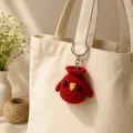 Handmade Crochet Red Bird Keychain – Cute Bag Charm & Key Ring 6 cm