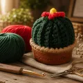Handmade Crochet Cactus Decor 7 cm | Milk Cotton Yarn Mini Desk Decor