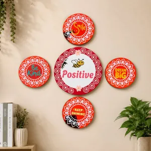 Aipan Art Acrylic Mirror Wall Décor Set of 5 | Self-Adhesive Decorative Mirrors | PahadiKala