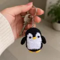 Handmade Crochet Penguin Keychain 7 cm Cute Bag & Key Charm
