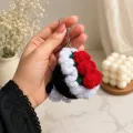 Handmade Crochet Rose Bouquet Keychain | Floral Bag Charm