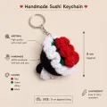 Handmade Crochet Rose Bouquet Keychain | Floral Bag Charm