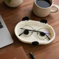 Handmade Crochet Panda Glasses Tray for Desk & Bedside