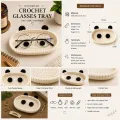 Handmade Crochet Panda Glasses Tray for Desk & Bedside