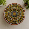 Handmade Mandala Painted Wooden Table 24 Inch Round Coffee Table