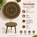 Handmade Mandala Painted Wooden Table 24 Inch Round Coffee Table