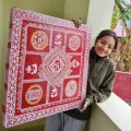 Handmade Aipan Chauka Wall Decor | Traditional Kumaoni Folk Art 46 cm