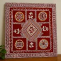 Handmade Aipan Chauka Wall Decor | Traditional Kumaoni Folk Art 46 cm
