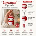 Handmade Crochet Snowman Keychain – Cute 6 cm