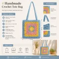 Handmade Crochet Tote Bag – Pastel Granny Square Bag