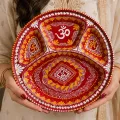 Traditional Steel Pooja Thali 15x15 cm – Decorative Aarti Plate for Festivals