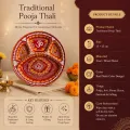Traditional Steel Pooja Thali 15x15 cm – Decorative Aarti Plate for Festivals