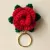 Handmade Crochet Red Rose Keychain Cute Floral Mini Keyring 5 cm