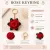 Handmade Crochet Red Rose Keychain Cute Floral Mini Keyring 5 cm