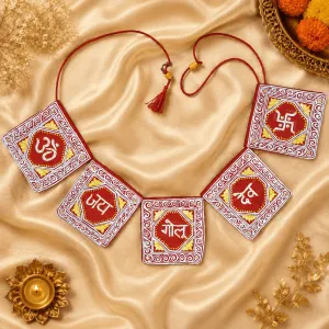 Handmade Aipan Fabric Toran for Main Door Decoration – 44 cm | PahadiKala