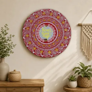 Hand-Painted Aipan Wall Decor – 16 Inch MDF Mandala Art