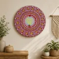 Hand-Painted Aipan Wall Decor – 16 Inch MDF Mandala Art