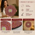 Hand-Painted Aipan Wall Decor – 16 Inch MDF Mandala Art