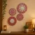 Handcrafted Aipan Decorative Wall Plates Set of 4 | Traditional MDF Wall Decor for Home & Office