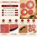 Handcrafted Aipan Decorative Wall Plates Set of 4 | Traditional MDF Wall Decor for Home & Office