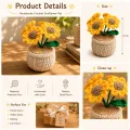 Handmade Crochet Sunflower Pot | Cute Desk Décor