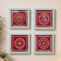 Aipan Art Wall Frame Set of 4 | Traditional Home Décor