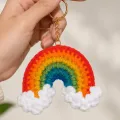Handmade Rainbow Crochet Keychain for Bags, Keys & Accessories
