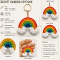 Handmade Rainbow Crochet Keychain for Bags, Keys & Accessories