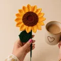Handmade Crochet Sunflower | 18 cm Knitted Flower Decor