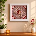Handmade Aipan Om Wall Decor Frame | Traditional Kumaoni Wall Art
